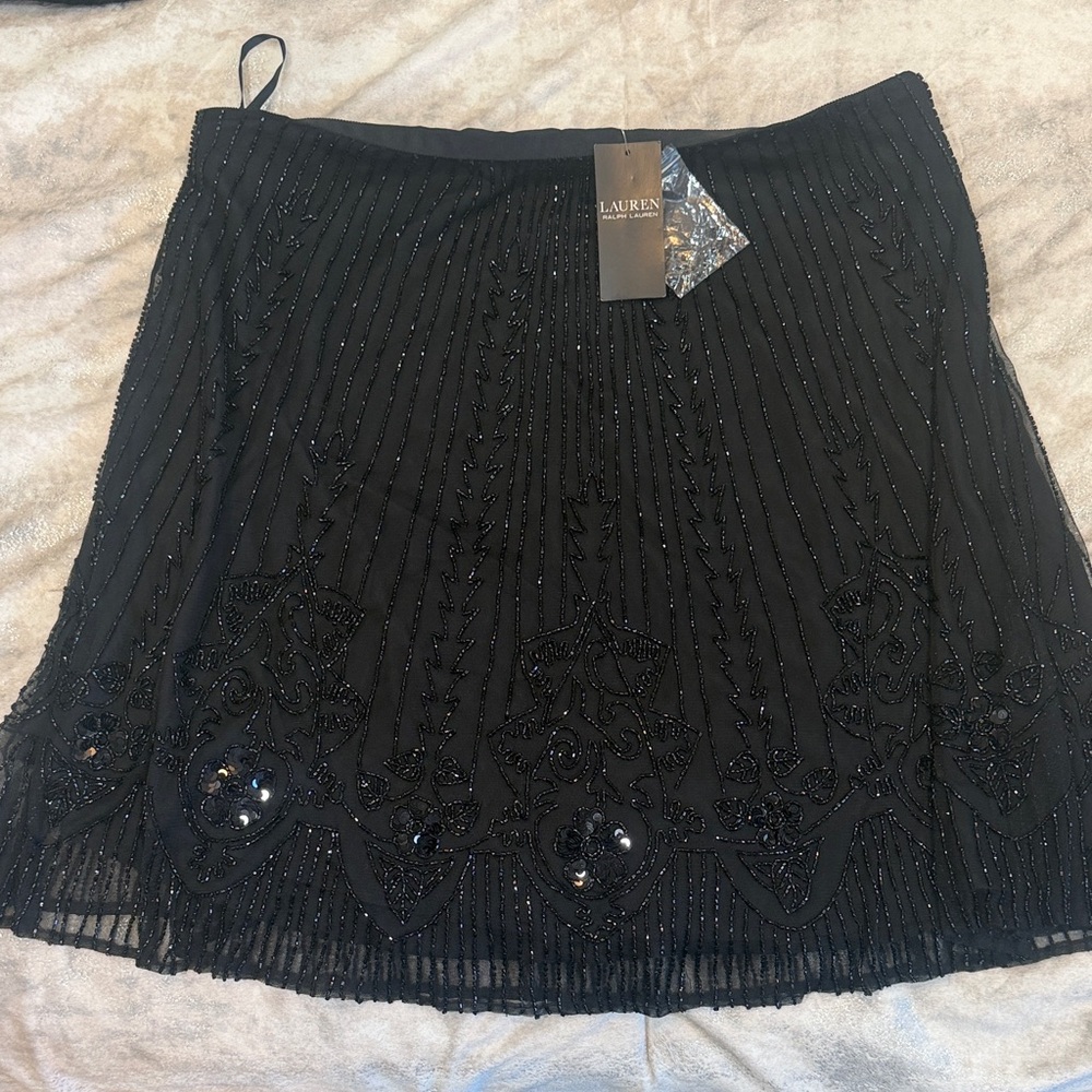 Black Beaded Women's Skirt Ralph Lauren NEW with tags! Size 16 $295 retail